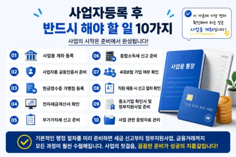 사업자등록 후 반드시 해야 할 일 10가지 (세금·4대보험 총정리)