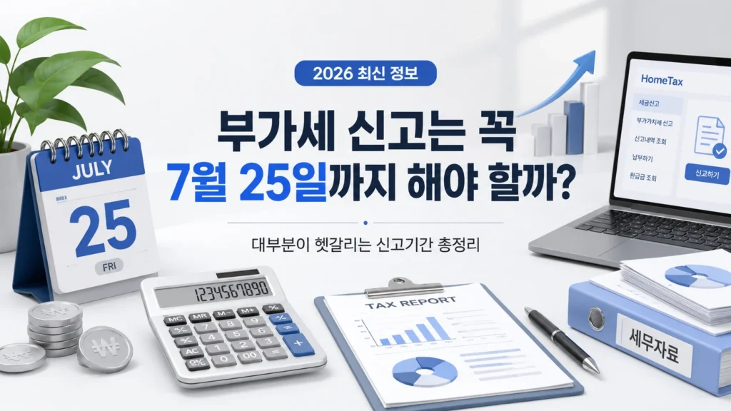 부가세 신고기간 7월 25일 신고 대상과 신고기한 안내 대표이미지