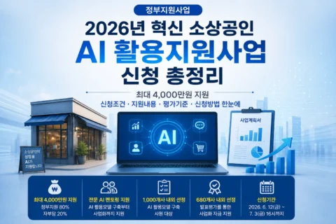 2026 혁신 소상공인 AI 활용지원사업 총정리｜최대 4천만원 지원 신청방법 및 자격