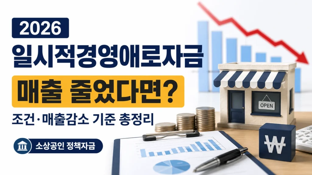 2026 일시적경영애로자금 매출감소 소상공인 정책자금 조건
