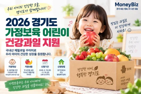 어린이집 안 보내고 집에서 키운다면? 2026 경기도 가정보육 어린이 건강과일 4만원 지원