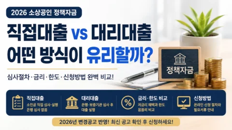 2026 소상공인 정책자금 직접대출·대리대출 차이, 어떤 방식이 유리할까?